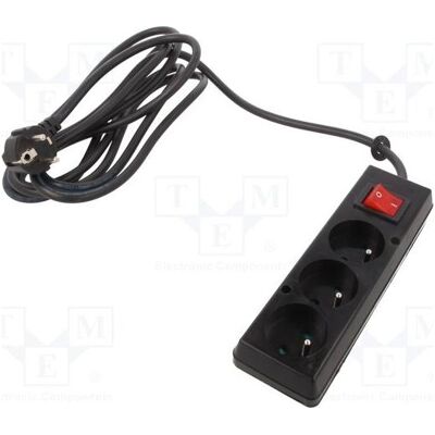 Jonex, Rallonge, Rallonge H03VV-F 3G 1,5 mm² 3 m PVC noir Nombre de prises : 3 (3 m, CEE 7/7) Jonex, Rallonge, Rallonge H03VV-F 3G 1,5 mm² 3 m PVC noir Nombre de prises : 3 (3 m, CEE 7/7)