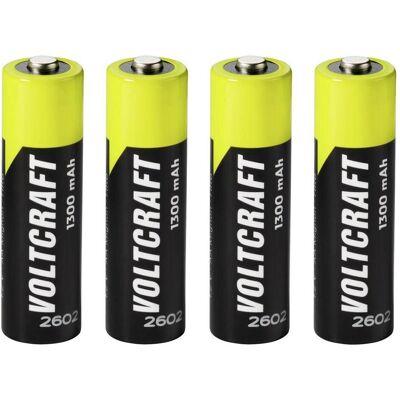 Voltcraft Piles rechargeables Mignon (AA) NiMH 1 300 mAh 1,2 V, prêtes à l'emploi, lot de 4 (4 pcs, AA, 1300 mAh), Batteries + piles Voltcraft Piles rechargeables Mignon (AA) NiMH 1 300 mAh 1,2 V, prêtes à l'emploi, lot de 4 (4 pcs, AA, 1300 mAh), Batteries + piles