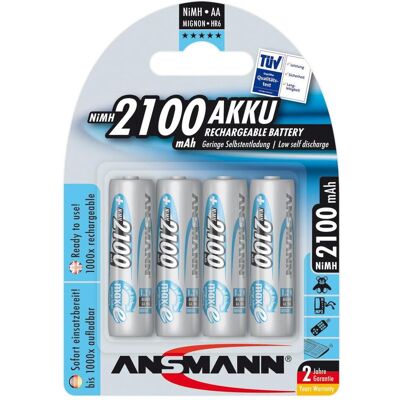 Ansmann AA (4 pcs, AA, 2100 mAh), Batteries + piles Ansmann AA (4 pcs, AA, 2100 mAh), Batteries + piles