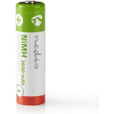 Nedis Pile rechargeable AA NI-MH 1.2 V 2600 mAh 4 pièces (4 pcs, AA, 2600 mAh), Batteries + piles Nedis Pile rechargeable AA NI-MH 1.2 V 2600 mAh 4 pièces (4 pcs, AA, 2600 mAh), Batteries + piles
