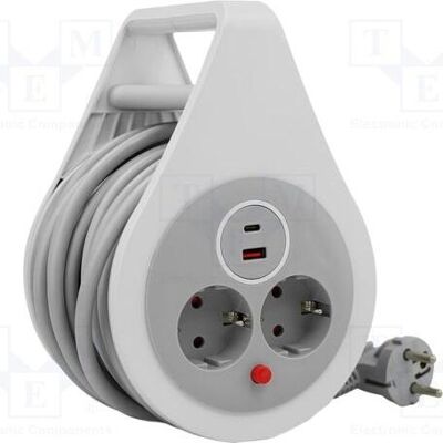 Plastrol, Rallonge, Rallonge H05VV-F 3G 1,5 mm² 10 m PVC blanc Nombre de prises : 4 (10 m, USB-C) Plastrol, Rallonge, Rallonge H05VV-F 3G 1,5 mm² 10 m PVC blanc Nombre de prises : 4 (10 m, USB-C)