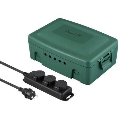 Sygonix, Multiprise, SY-6797950 Verteilerbox 3fach Grün, Schwarz erhöhter Berührungsschutz (3x, CEE 7/4) Sygonix, Multiprise, SY-6797950 Verteilerbox 3fach Grün, Schwarz erhöhter Berührungsschutz (3x, CEE 7/4)