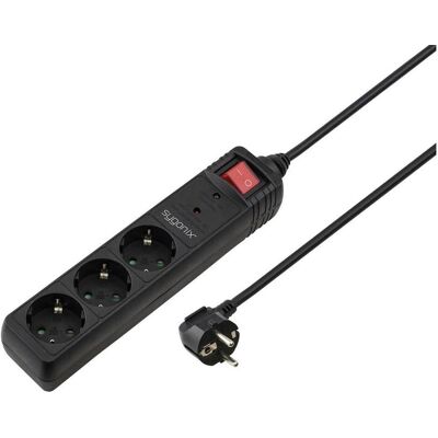Sygonix, Multiprise, SY-7055456 Überspannungsschutz-Steckdosenleiste 3fach Schwarz Schutzkont (3x, CEE 7/4) Sygonix, Multiprise, SY-7055456 Überspannungsschutz-Steckdosenleiste 3fach Schwarz Schutzkont (3x, CEE 7/4)