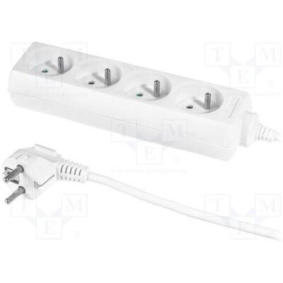 Plastrol, Multiprise, Rallonge quadruple 10 A, 1,5 m, blanche, PS-470 (W-97480) (4x, CEE 7/7, 1.50 m) Plastrol, Multiprise, Rallonge quadruple 10 A, 1,5 m, blanche, PS-470 (W-97480) (4x, CEE 7/7, 1.50 m)