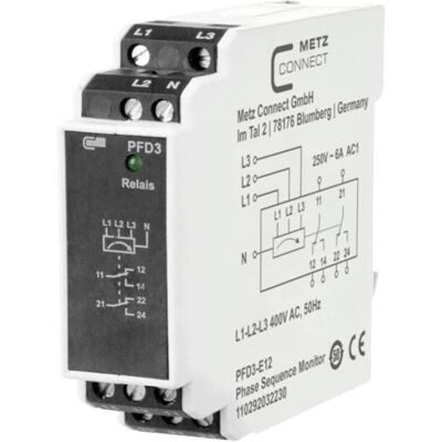 Relais de Surveillance Metz Connect - Contrôle de phases et tension - 400V - 2 contacts Relais de Surveillance Metz Connect - Contrôle de phases et tension - 400V - 2 contacts