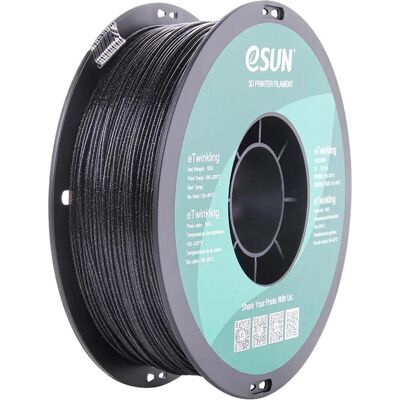 eSUN Filament eTwinkling noir 1.75mm 1Kg (PLA, 1.75 mm, 1000 g), Filament 3D, Noir eSUN Filament eTwinkling noir 1.75mm 1Kg (PLA, 1.75 mm, 1000 g), Filament 3D, Noir