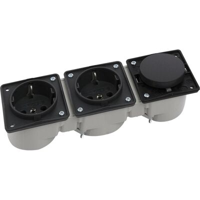Berker - Integro Flow/Pure - Noir mat - 2 prises - Interrupteur/prise Berker - Integro Flow/Pure - Noir mat - 2 prises - Interrupteur/prise