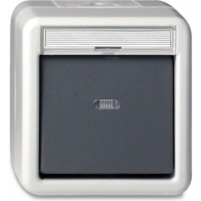 Gira Bouton-poussoir alternatif, Bouton + interrupteur, Gris Gira Bouton-poussoir alternatif, Bouton + interrupteur, Gris
