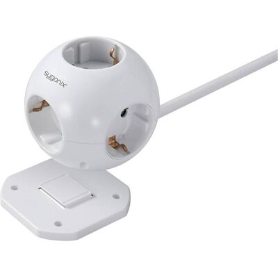 Sygonix Cube Prise Blanc - 5 Prises - Support Montage Table Sygonix Cube Prise Blanc - 5 Prises - Support Montage Table