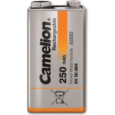 Camelion NH-9V250BP1 Wiederaufladbarer Akku Nickel-Metallhydrid (NiMH) (1 pcs, 9V Block, 250 mAh), Batteries + piles Camelion NH-9V250BP1 Wiederaufladbarer Akku Nickel-Metallhydrid (NiMH) (1 pcs, 9V Block, 250 mAh), Batteries + piles