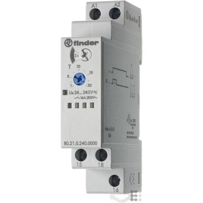 Finder 80.21.0.240.0000 Minuterie multifonction à tension multiple - 16A SPDT 400VAC Finder 80.21.0.240.0000 Minuterie multifonction à tension multiple - 16A SPDT 400VAC