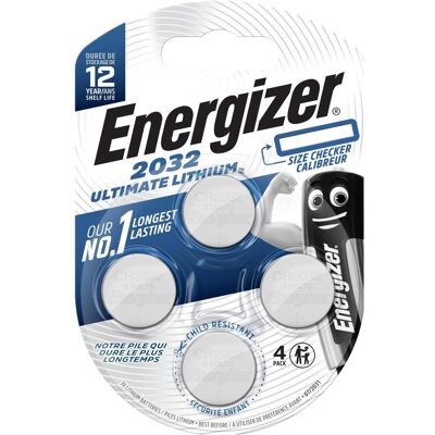 Energizer CR2032 Lithium ultime (4 pcs, CR2032, 235 mAh), Batteries + piles Energizer CR2032 Lithium ultime (4 pcs, CR2032, 235 mAh), Batteries + piles