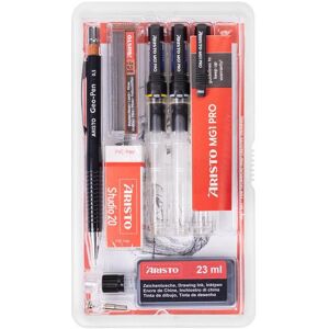 Aristo, Stylo, mg1 Technical Drawing pen Studioset 3 pcs 0.20 / 0.30 / 0.50 / avec fournitures (8) (3x) Aristo, Stylo, mg1 Technical Drawing pen Studioset 3 pcs 0.20 / 0.30 / 0.50 / avec fournitures (8) (3x)