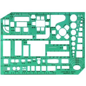 Linex, Règle, Gabarit de meuble échelle 1.50 (23 cm, Matières plastiques) Linex, Règle, Gabarit de meuble échelle 1.50 (23 cm, Matières plastiques)