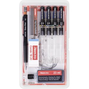Aristo, Stylo, mg1 Stylo à encre de Chine Studio, set de 4, 0.13/0.25/0.4/0.6, 9 pièces (5x) Aristo, Stylo, mg1 Stylo à encre de Chine Studio, set de 4, 0.13/0.25/0.4/0.6, 9 pièces (5x)
