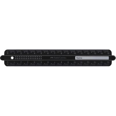 Faber-Castell, Règle, Règle Dots 15,0 cm, noir (15 cm, Matières plastiques) Faber-Castell, Règle, Règle Dots 15,0 cm, noir (15 cm, Matières plastiques)