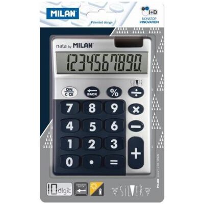 Milan, Calculatrice, Rechner 10 Artikel Silber MAILAND (Fonctionnement sur piles) Milan, Calculatrice, Rechner 10 Artikel Silber MAILAND (Fonctionnement sur piles)