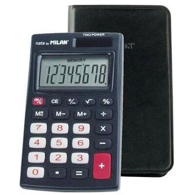 Milan, Calculatrice, skaičiuoklė 8 padėčių juoda skaičiuoklė (Fonctionnement sur piles, Panneau solaire) Milan, Calculatrice, skaičiuoklė 8 padėčių juoda skaičiuoklė (Fonctionnement sur piles, Panneau solaire)
