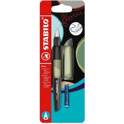 Stabilo, Stylo, Füller Flow. pastellkhaki. Blisterkarte mit 1 Füller inkl. 1 Standardpatrone (1x) Stabilo, Stylo, Füller Flow. pastellkhaki. Blisterkarte mit 1 Füller inkl. 1 Standardpatrone (1x)