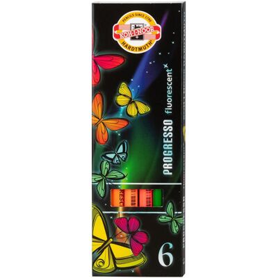 Koh-i-Noor, Écriture + dessin, Crayons de couleur fluorescents Progresso 6 couleurs - 266097 (6x) Koh-i-Noor, Écriture + dessin, Crayons de couleur fluorescents Progresso 6 couleurs - 266097 (6x)