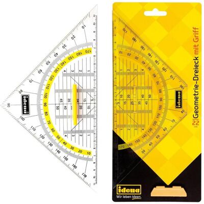 Idena, Règle, Géo-triangle 22cm grand, avec poignée (22 cm, Matières plastiques) Idena, Règle, Géo-triangle 22cm grand, avec poignée (22 cm, Matières plastiques)