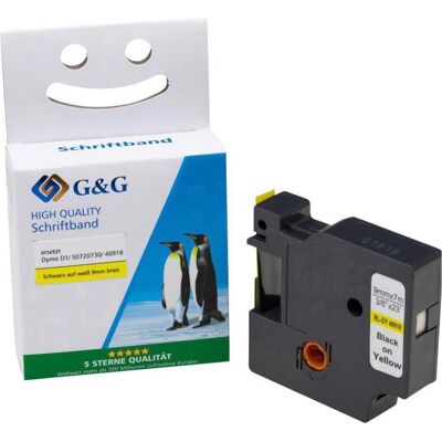 Ruban d'étiquettes jaune G&G D1 - Ruban Ruban d'étiquettes jaune G&G D1 - Ruban