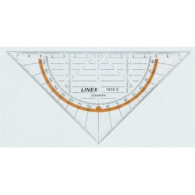 Linex, Règle, Triangle géométrique (16 cm, Matières plastiques) Linex, Règle, Triangle géométrique (16 cm, Matières plastiques)