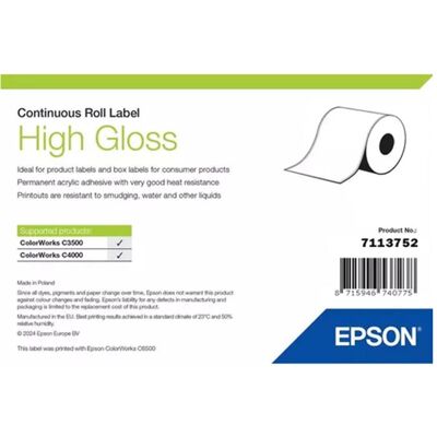 Epson Rouleau d’étiquettes, Étiquette continue haute brillance (51 mm) Epson Rouleau d’étiquettes, Étiquette continue haute brillance (51 mm)