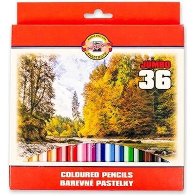 Koh-i-Noor, Écriture + dessin, Crayons Omega Jumbo 36 couleurs (377955) (36x) Koh-i-Noor, Écriture + dessin, Crayons Omega Jumbo 36 couleurs (377955) (36x)
