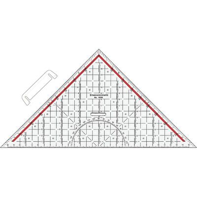 Standardgraph, Règle, Zeichendreieck aus glasklarem Kunststoff mit abnehmbaren Griff und Facette, 32 cm (32 cm, Matières plastiques) Standardgraph, Règle, Zeichendreieck aus glasklarem Kunststoff mit abnehmbaren Griff und Facette, 32 cm (32 cm, Matières plastiques)