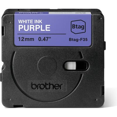 Brother Ruban d'étiquetage, Btag (1.20 cm, Blanc, Violet) Brother Ruban d'étiquetage, Btag (1.20 cm, Blanc, Violet)
