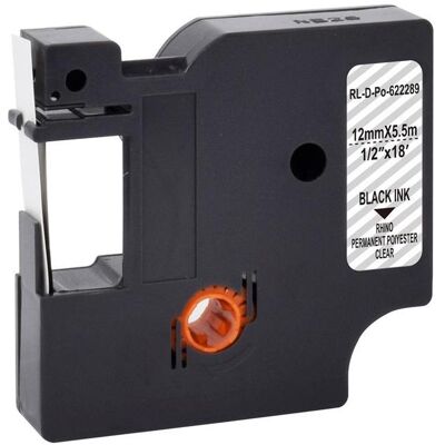 G&G, Ruban d'étiquetage, Schriftband Polyester Bandfarbe: Transparent Schriftfarbe: Schwarz 12 mm 5 (1.20 cm, Noir, Transparent) G&G, Ruban d'étiquetage, Schriftband Polyester Bandfarbe: Transparent Schriftfarbe: Schwarz 12 mm 5 (1.20 cm, Noir, Transparent)