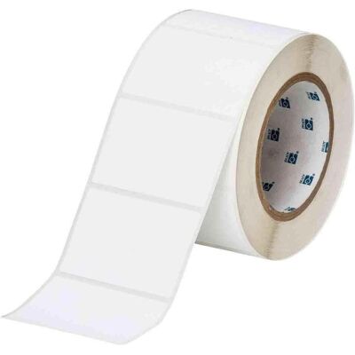 Brady, Rouleau d’étiquettes, THT-19-489-1, polyester, blanc, 76.20 x 50.80 mm, extrêmement adhésif (1000 U.) (76.20 mm) Brady, Rouleau d’étiquettes, THT-19-489-1, polyester, blanc, 76.20 x 50.80 mm, extrêmement adhésif (1000 U.) (76.20 mm)