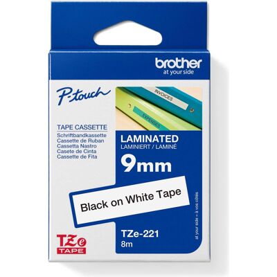 Brother Ruban d'étiquetage, TZe-221 (0.90 cm, Blanc, Noir) Brother Ruban d'étiquetage, TZe-221 (0.90 cm, Blanc, Noir)