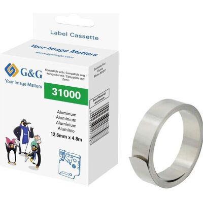 G&G, Ruban d'étiquetage, Prägeband, Schriftband Aluminium Bandfarbe: Silber 12.6 mm 4.8 m (1.26 cm, Argent) G&G, Ruban d'étiquetage, Prägeband, Schriftband Aluminium Bandfarbe: Silber 12.6 mm 4.8 m (1.26 cm, Argent)