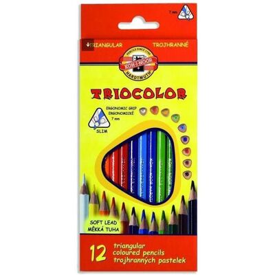 Koh-i-Noor, Écriture + dessin, Triocolor Buntstifte 7mm 12 Farben (12x) Koh-i-Noor, Écriture + dessin, Triocolor Buntstifte 7mm 12 Farben (12x)