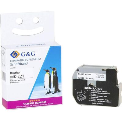G&G Ruban blanc pour étiquetage - 9mm x 8m G&G Ruban blanc pour étiquetage - 9mm x 8m