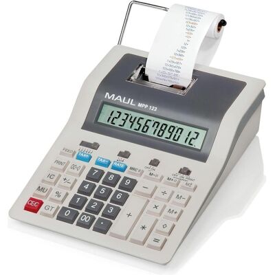 Maul, Calculatrice, Calculatrice de bureau printing MPP 123 - grise (Fonctionnement sur secteur) Maul, Calculatrice, Calculatrice de bureau printing MPP 123 - grise (Fonctionnement sur secteur)