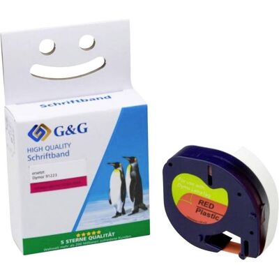 G&G, Ruban d'étiquetage, Kompatibel mit Dymo 91223/ S0721680 Plastik-Etiketten/ Schriftbandkassette Schwa (Noir, Rouge) G&G, Ruban d'étiquetage, Kompatibel mit Dymo 91223/ S0721680 Plastik-Etiketten/ Schriftbandkassette Schwa (Noir, Rouge)
