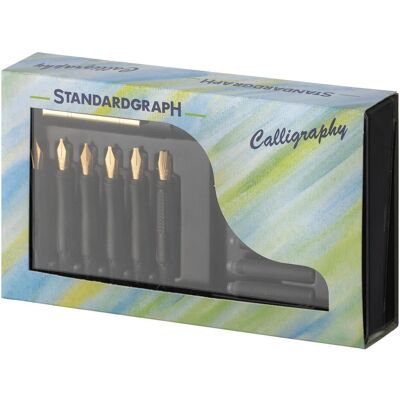 Standardgraph, Stylo, Kalligraphie Luxus-Set Bandz, 0,85-1,10-1,35-1,60-2,2-2,80 mm (6x) Standardgraph, Stylo, Kalligraphie Luxus-Set Bandz, 0,85-1,10-1,35-1,60-2,2-2,80 mm (6x)