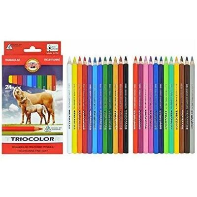 Koh-i-Noor, Écriture + dessin, Crayons triangulaires Triocolor 24 couleurs (24x) Koh-i-Noor, Écriture + dessin, Crayons triangulaires Triocolor 24 couleurs (24x)