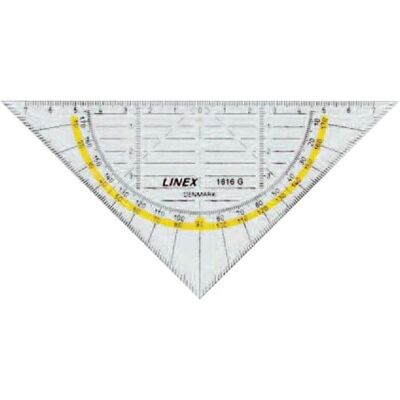 Linex, Règle, Triangle géométrique (16 cm, Matières plastiques) Linex, Règle, Triangle géométrique (16 cm, Matières plastiques)