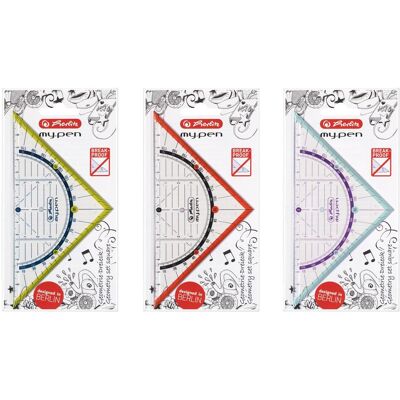 Herlitz, Règle, mon.pen géométrie triangle 16cm (16 cm, Matières plastiques) Herlitz, Règle, mon.pen géométrie triangle 16cm (16 cm, Matières plastiques)