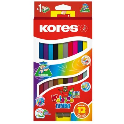 Kores, Écriture + dessin, Crayons de couleur Kolores Duo Jumbo BB93252 (12x) Kores, Écriture + dessin, Crayons de couleur Kolores Duo Jumbo BB93252 (12x)