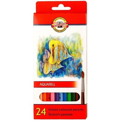 Koh-i-Noor, Écriture + dessin, Crayons aquarelle couleur, (24) 1301-201 (24x) Koh-i-Noor, Écriture + dessin, Crayons aquarelle couleur, (24) 1301-201 (24x)