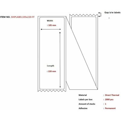 Capture, Rouleau d’étiquettes, Étiquette d'expédition 105 x 220mm (105 mm) Capture, Rouleau d’étiquettes, Étiquette d'expédition 105 x 220mm (105 mm)