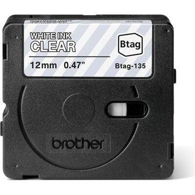 Brother Ruban d'étiquetage, Btag (1.20 cm, Blanc, Transparent) Brother Ruban d'étiquetage, Btag (1.20 cm, Blanc, Transparent)