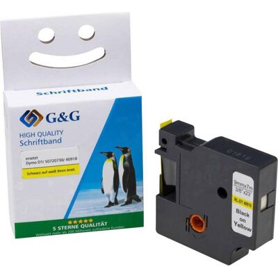 Ruban d'étiquettes jaune G&G D1 - Ruban Ruban d'étiquettes jaune G&G D1 - Ruban