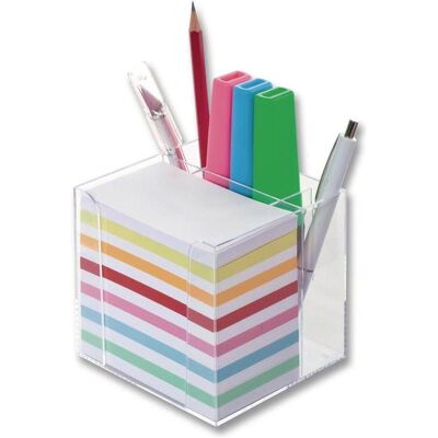 Folia, Notes adhésives, Boîte de rangement avec porte-stylo (95 x 95 mm) Folia, Notes adhésives, Boîte de rangement avec porte-stylo (95 x 95 mm)