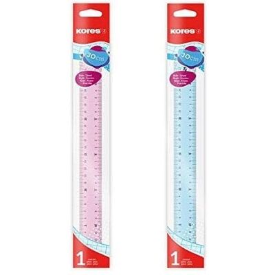 Kores, Règle, Règle plate, 300 mm, transparente, couleurs assorties (30 cm, Matières plastiques) Kores, Règle, Règle plate, 300 mm, transparente, couleurs assorties (30 cm, Matières plastiques)